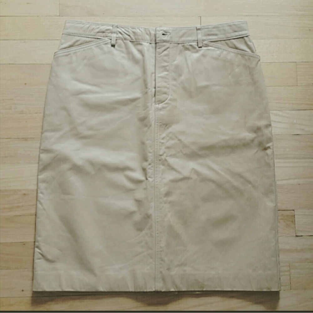 Tommy Hilfiger Camel Leather Skirt 12